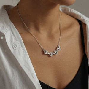 To My Beautiful Wife Magnetic Hearts Necklace with Message Card from Husband - HEARTEN7