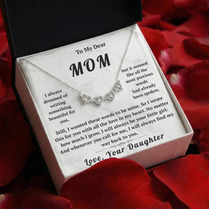 To My Dear Mom Magnetic Hearts Necklace From Daughter - HEARTEN