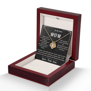 To My Dear Mom Love Knot Necklace - HEARTEN