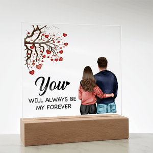 Personalized Acrylic Square Plaque – Light - Up Keepsake Gift - HEARTEN