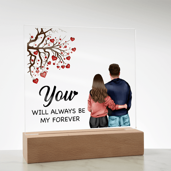 Personalized Acrylic Square Plaque – Light - Up Keepsake Gift - HEARTEN