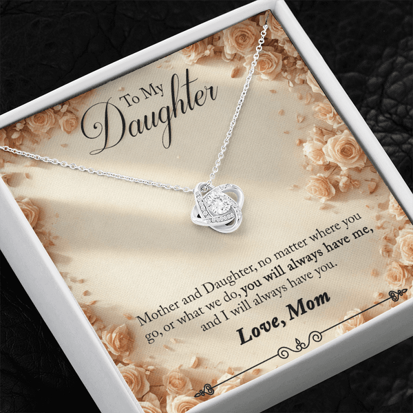 To My Daughter Love Knot Necklace from Mom - HEARTEN