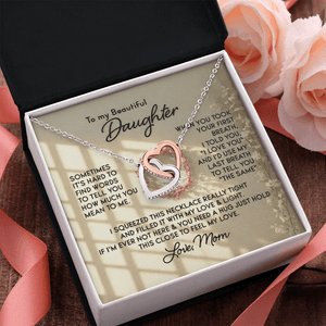 To My Beautiful Daughter – Interlocking Hearts Necklace - HEARTEN