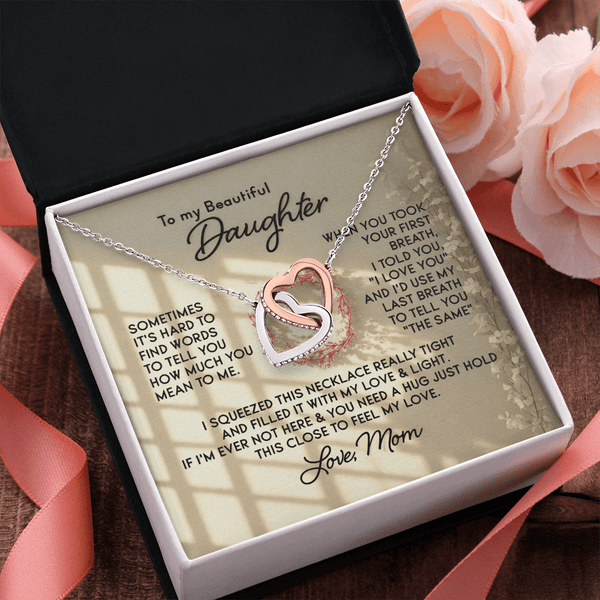 To My Beautiful Daughter – Interlocking Hearts Necklace - HEARTEN
