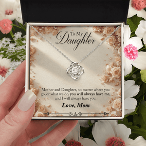To My Daughter Love Knot Necklace from Mom - HEARTEN