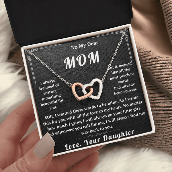 To My Dear Mom Interlocking Hearts Necklace - HEARTEN