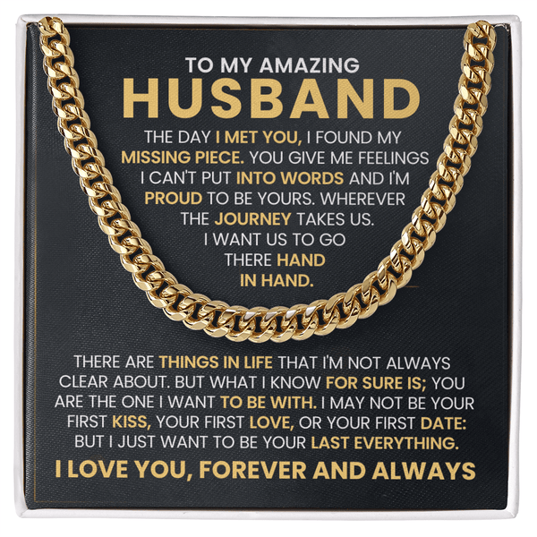 To My Amazing Husband – Cuban Link Chain - HEARTEN
