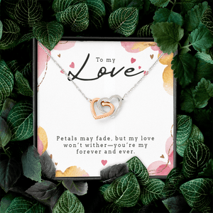 Interlocking Hearts Necklace (Yellow & White Gold Variants) - HEARTEN