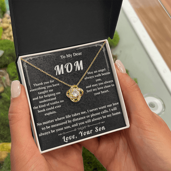 To My Dear Mom Love Knot Necklace - HEARTEN