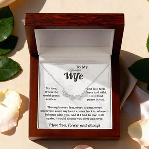 To My Beautiful Wife Magnetic Hearts Necklace - HEARTEN
