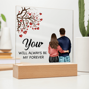 Personalized Acrylic Square Plaque – Light - Up Keepsake Gift - HEARTEN