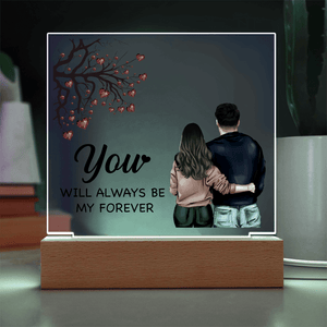 Personalized Acrylic Square Plaque – Light - Up Keepsake Gift - HEARTEN