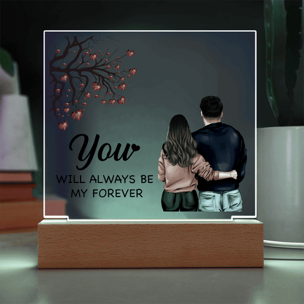 Personalized Acrylic Square Plaque – Light - Up Keepsake Gift - HEARTEN