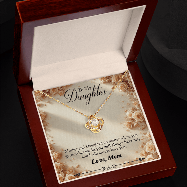To My Daughter Love Knot Necklace from Mom - HEARTEN
