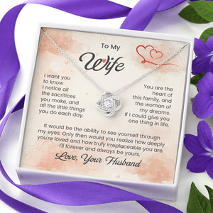 To My Beautiful Wife - Love Knot Necklace - HEARTEN