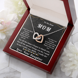 To My Dear Mom Interlocking Hearts Necklace - HEARTEN
