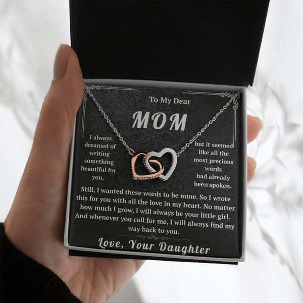 To My Dear Mom Interlocking Hearts Necklace - HEARTEN