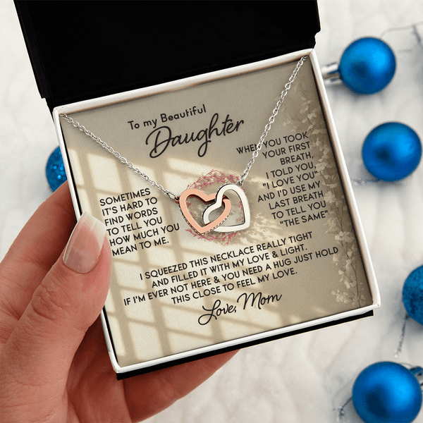 To My Beautiful Daughter – Interlocking Hearts Necklace - HEARTEN