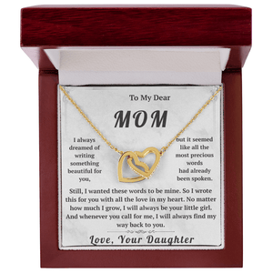 To My Dear Mom Interlocking Hearts Necklace - HEARTEN