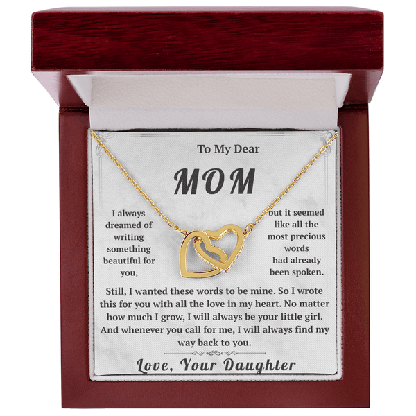 To My Dear Mom Interlocking Hearts Necklace - HEARTEN