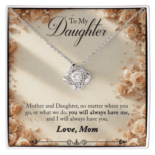 To My Daughter Love Knot Necklace from Mom - HEARTEN