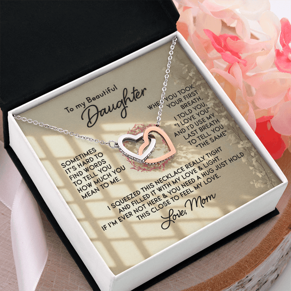 To My Beautiful Daughter – Interlocking Hearts Necklace - HEARTEN