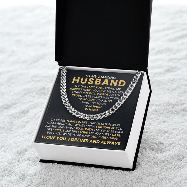 To My Amazing Husband – Cuban Link Chain - HEARTEN