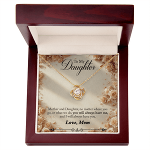 To My Daughter Love Knot Necklace from Mom - HEARTEN