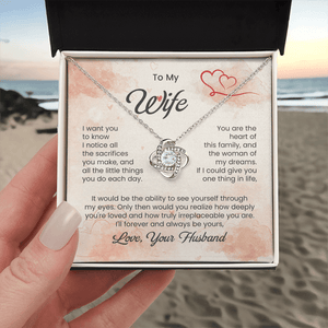To My Beautiful Wife - Love Knot Necklace - HEARTEN