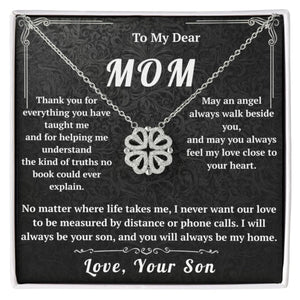 To My Dear Mom Magnetic Hearts Necklace From Son - HEARTEN