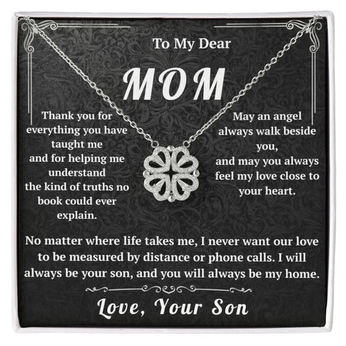 To My Dear Mom Magnetic Hearts Necklace From Son - HEARTEN