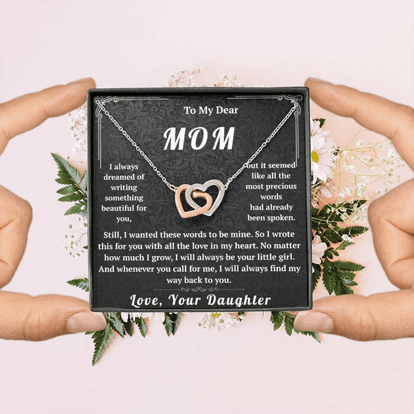 To My Dear Mom Interlocking Hearts Necklace - HEARTEN