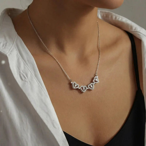 To My Dear Mom Magnetic Hearts Necklace From Son - HEARTEN