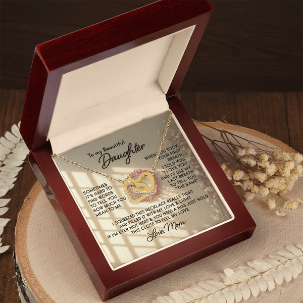 To My Beautiful Daughter – Interlocking Hearts Necklace - HEARTEN
