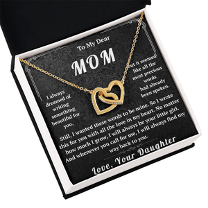 To My Dear Mom Interlocking Hearts Necklace - HEARTEN