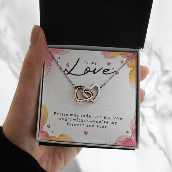 Interlocking Hearts Necklace (Yellow & White Gold Variants) - HEARTEN