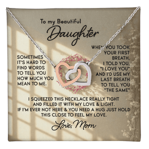 To My Beautiful Daughter – Interlocking Hearts Necklace - HEARTEN