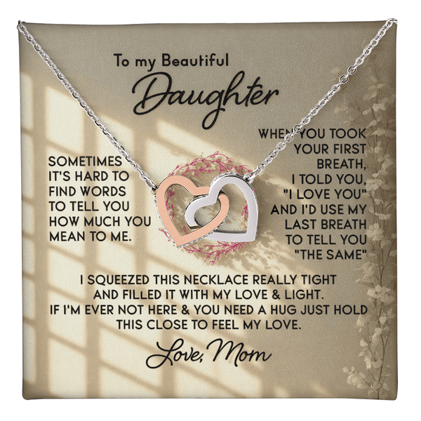 To My Beautiful Daughter – Interlocking Hearts Necklace - HEARTEN