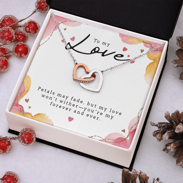 Interlocking Hearts Necklace (Yellow & White Gold Variants) - HEARTEN