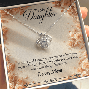 To My Daughter Love Knot Necklace from Mom - HEARTEN