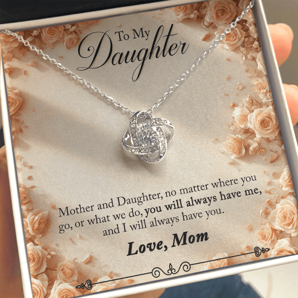 To My Daughter Love Knot Necklace from Mom - HEARTEN