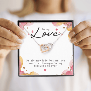 Interlocking Hearts Necklace (Yellow & White Gold Variants) - HEARTEN
