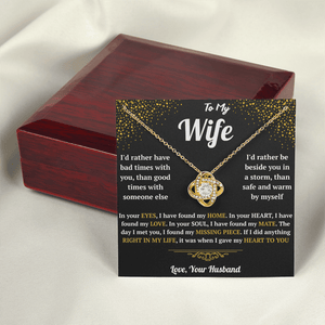 To My Wife - Love Knot Necklace - HEARTEN