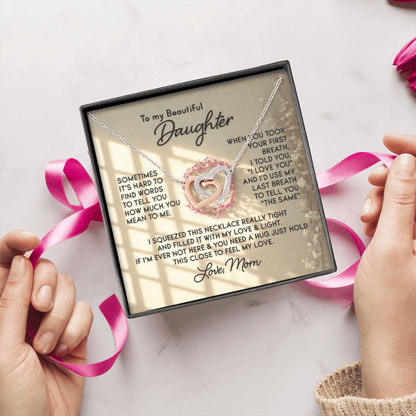 To My Beautiful Daughter – Interlocking Hearts Necklace - HEARTEN