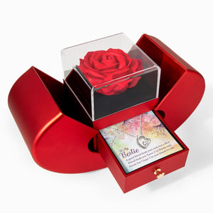 Forever Love Necklace with Red Heart Rose Box - HEARTEN