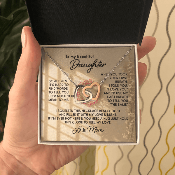 To My Beautiful Daughter – Interlocking Hearts Necklace - HEARTEN