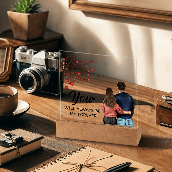 Personalized Acrylic Square Plaque – Light - Up Keepsake Gift - HEARTEN