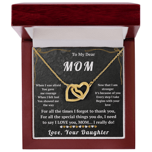 To My Dear Mom Interlocking Hearts Necklace - HEARTEN