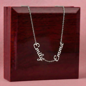 To Our Mom Personalized Name Necklace Gift Set with Message Card from Family - HEARTEN