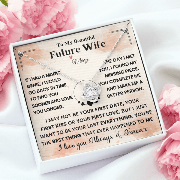 To My Beautiful Future Wife - Love Knot Necklace - HEARTEN